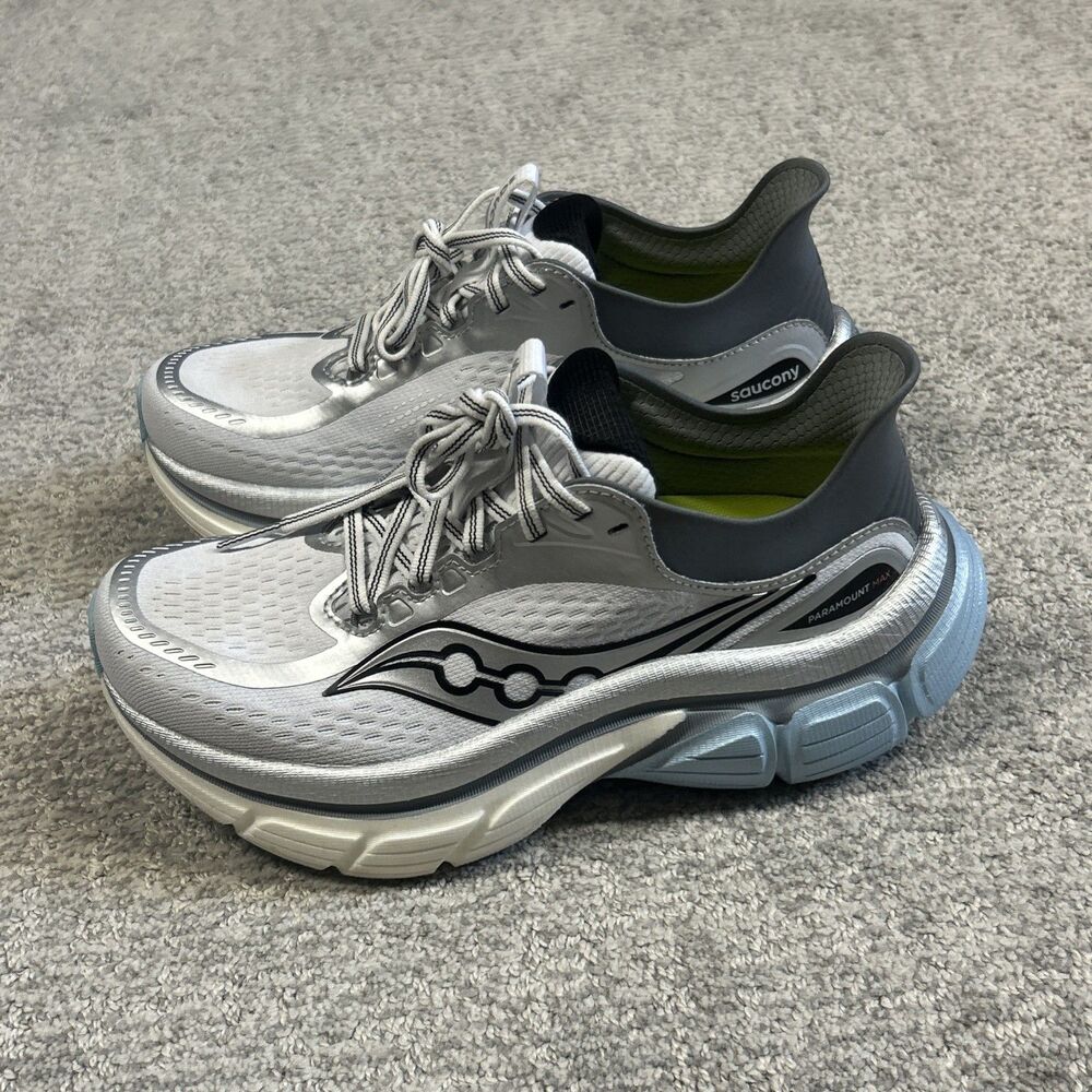 Saucony Paramount Max Shoes Womens 7 Silver Cider Running Sample S101168-1008